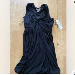 NEW LIZZATTI little Black Dress Size 8P Petite Women Casual Sleeveless Twist X5